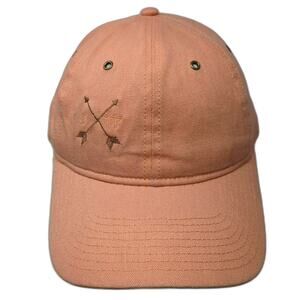 Thirty-One Baseball Cap Orange One Size Slideback Hat Embroidered Arrows Cotton
